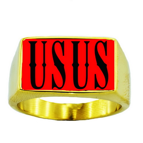 USUS3 custom made 4 letters initials enamel name ring - Click Image to Close